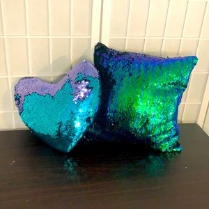 Two Sequin Decorative Pillows